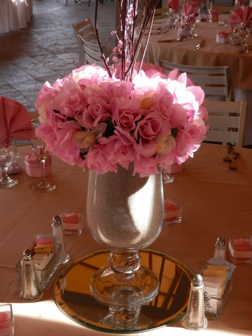 The Canopy Patio looked wonderful with all the floral centerpieces and 